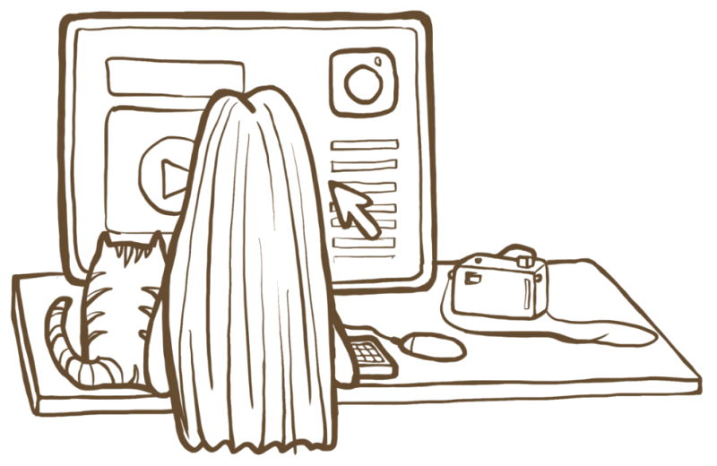 Illustration von Ivy, Social Media-Tänzerin, Foto- & Videokopf bei Paarzeit