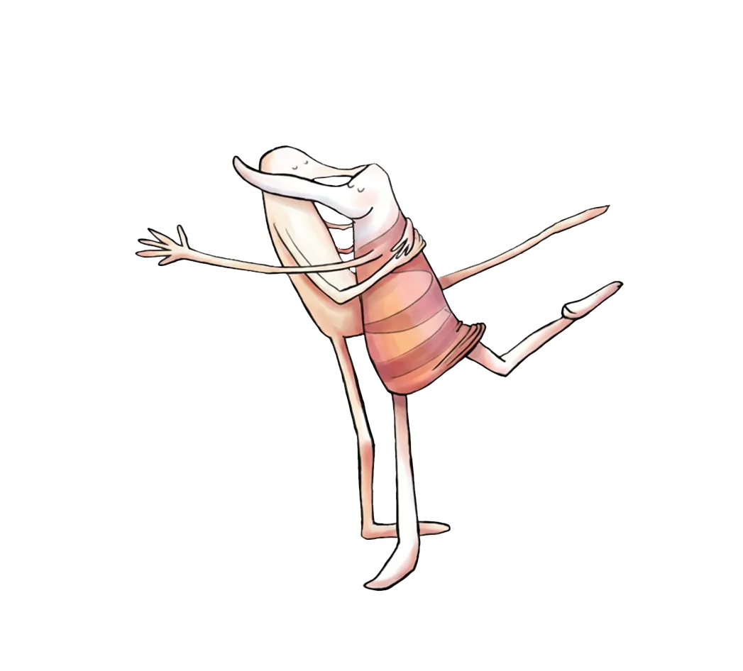 Beliebte Angebote von Paarzeit, freudig tanzendes Paar als paarzeit-typische Illustration, freut sich über die tollen Angebote, bis zu 24 % sparen