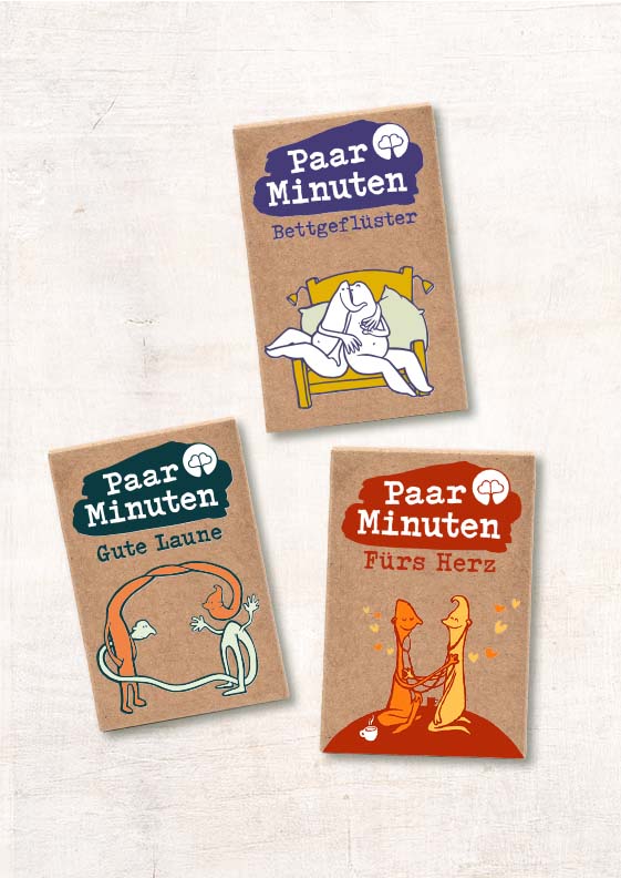 Paarzeit PaarMinuten Dreierpack mit drei verschiedenen Kartensets für abwechslungsreiche Paarzeit: Gute Laune, Fürs Herz und Bettgeflüster
