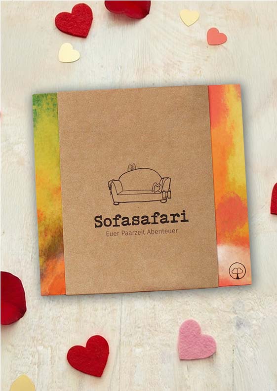 Paarzeit Sofasafari Erlebnisbox mit fünf Zuhause-Abenteuern für Paare zur Valentinstagssaison