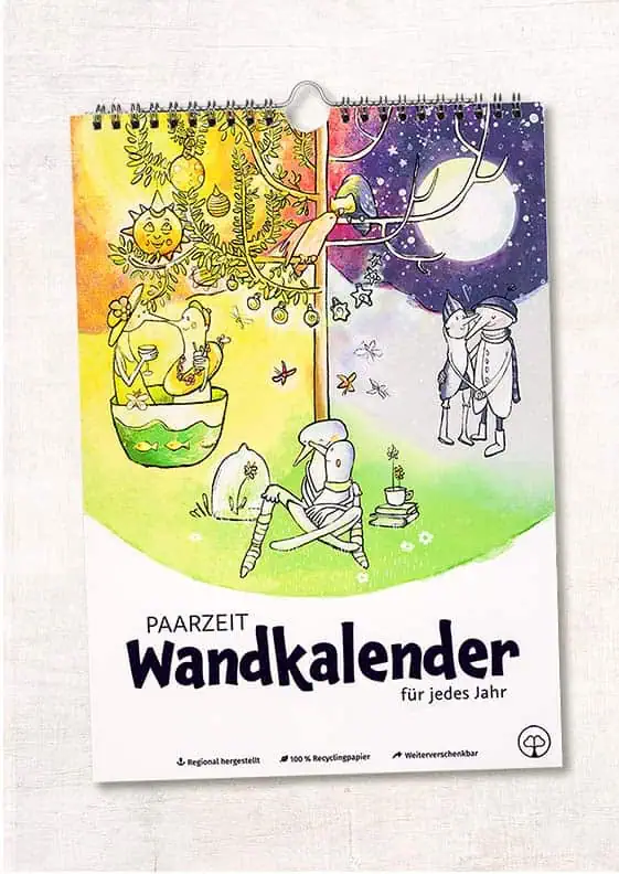Paarzeit Wandkalender mit 12 Paarzeit-Erlebnissen und Aktivitäten für das ganze Jahr inklusive Wandekoration